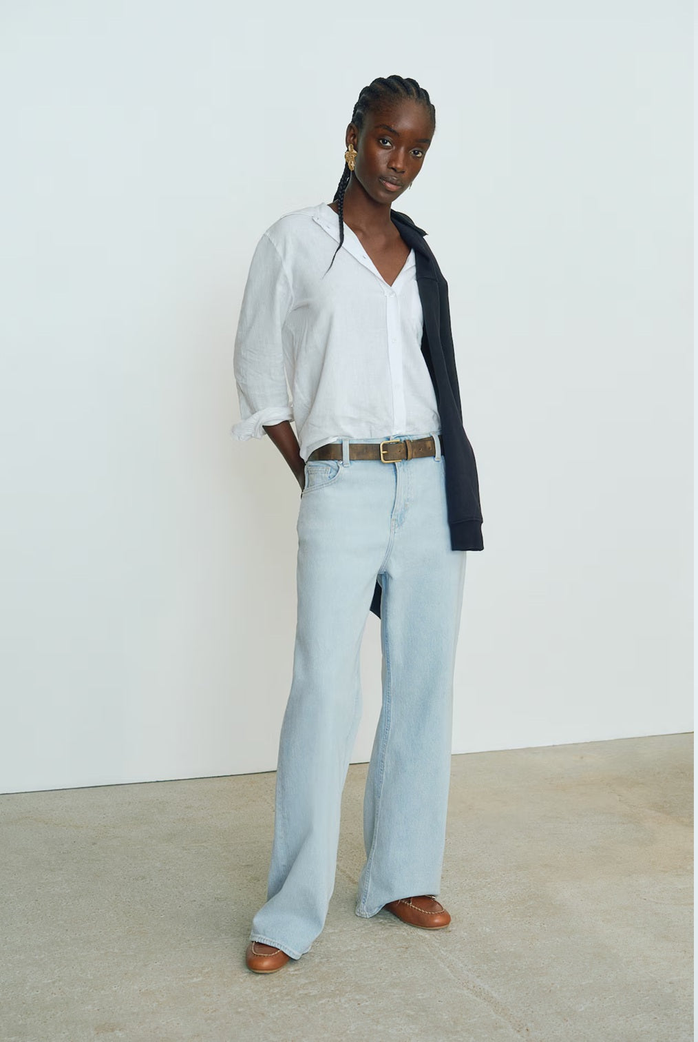 H&M Wide High Jeans - Light