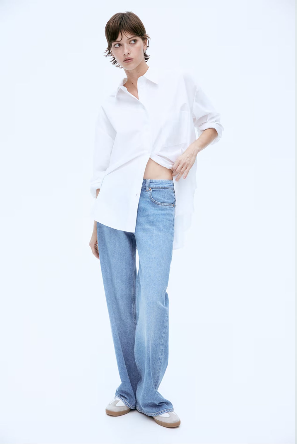 H&M Wide High Jeans - Light