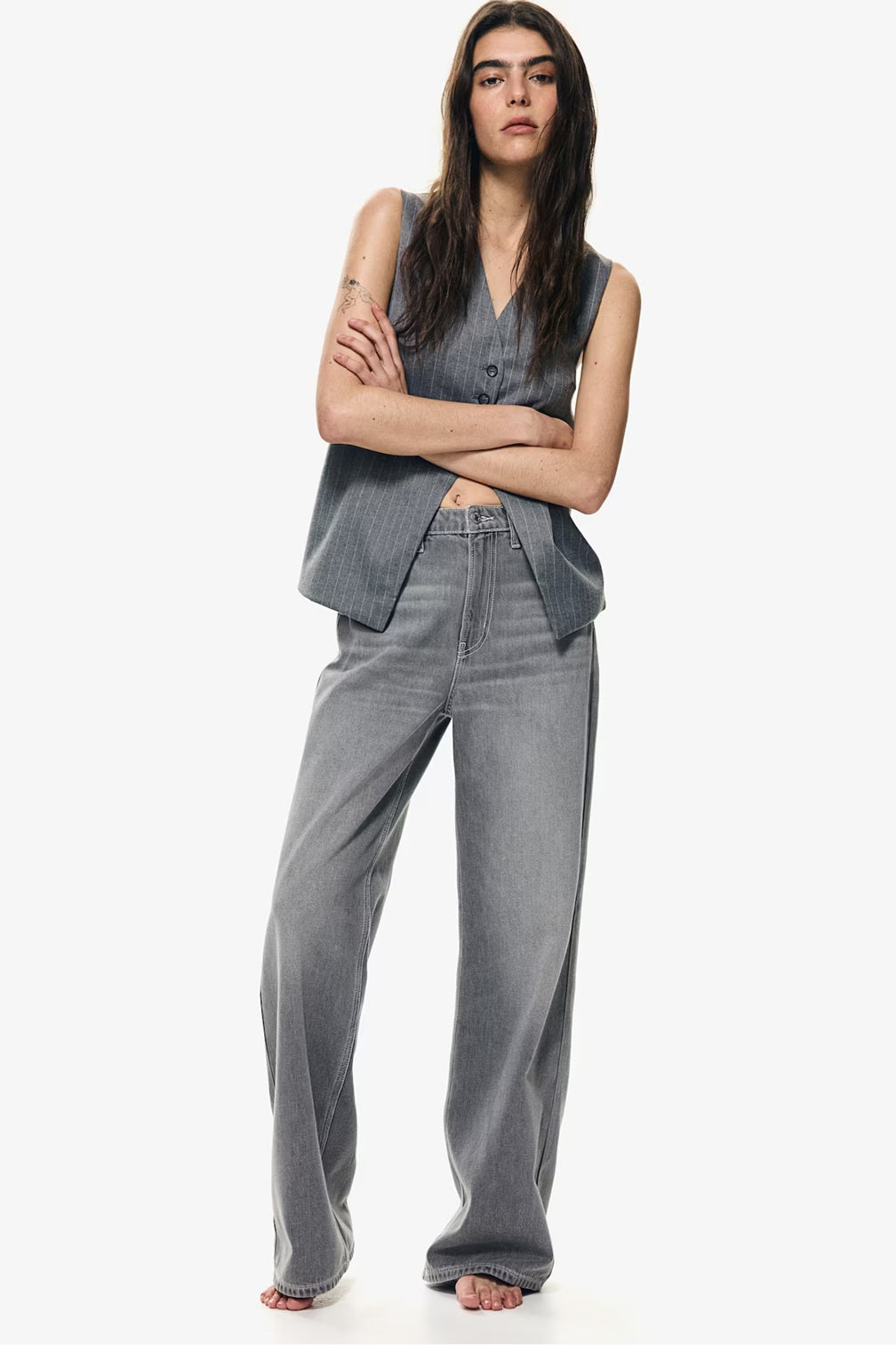 H&M Wide Ultra High Jeans - Dark