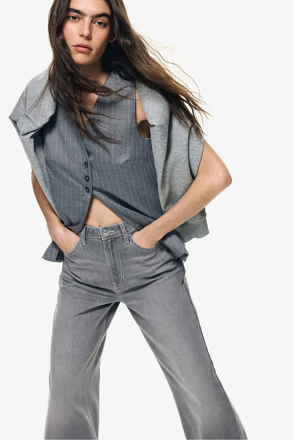 H&M Wide Ultra High Jeans - Dark