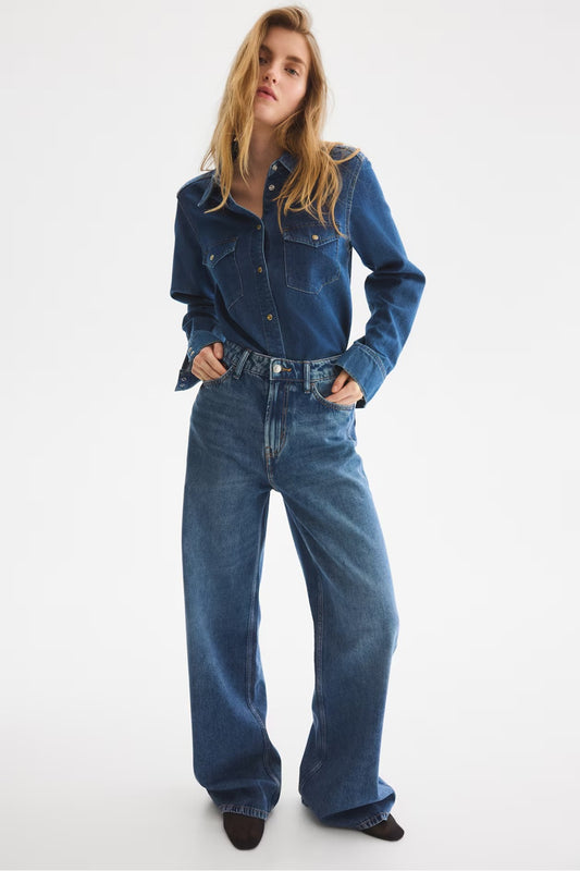 H&M Wide Ultra High Jeans - Dark