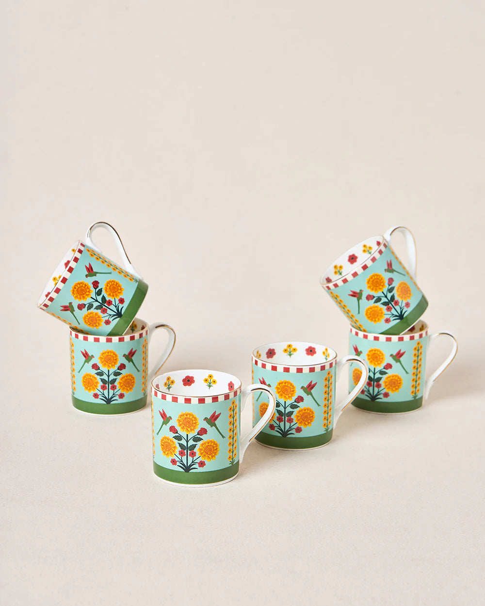 Rani Bagh Mugs Gift Set - Set of 6, 220 ml | Palace Memoirs