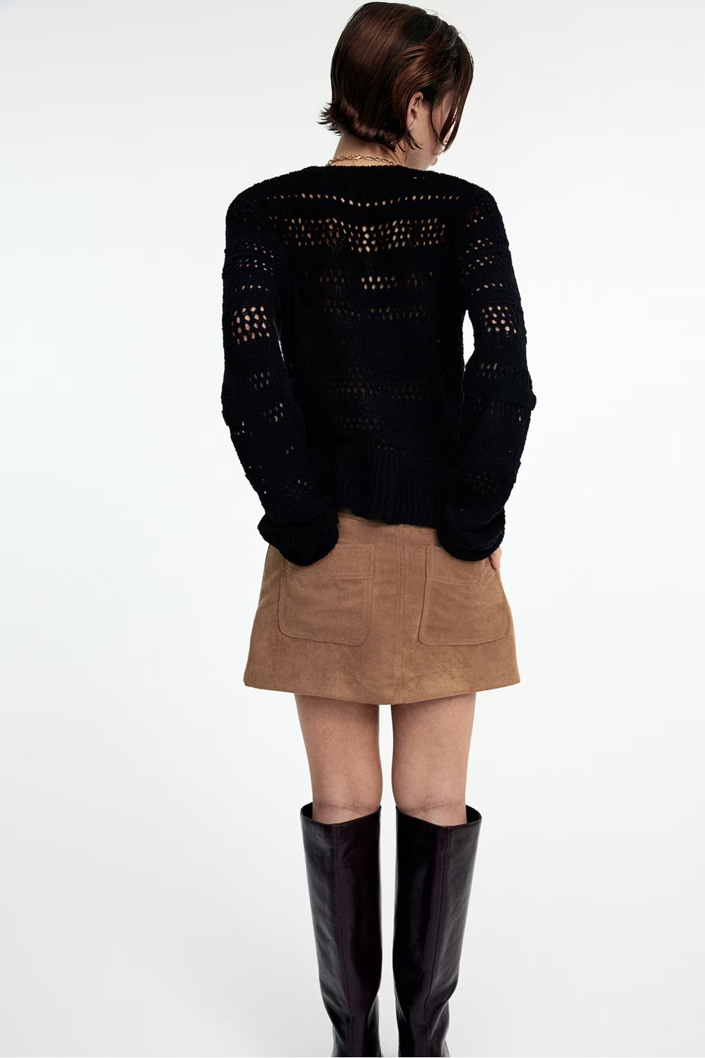 H&M Pointelle-Knit Peplum Jumper