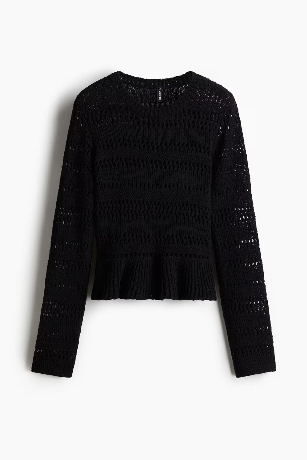 H&M Pointelle-Knit Peplum Jumper