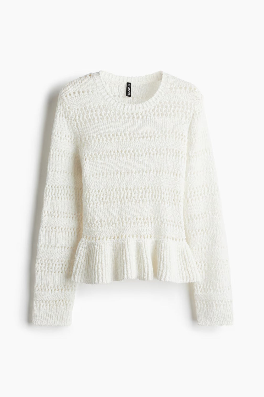 H&M Pointelle-Knit Peplum Jumper