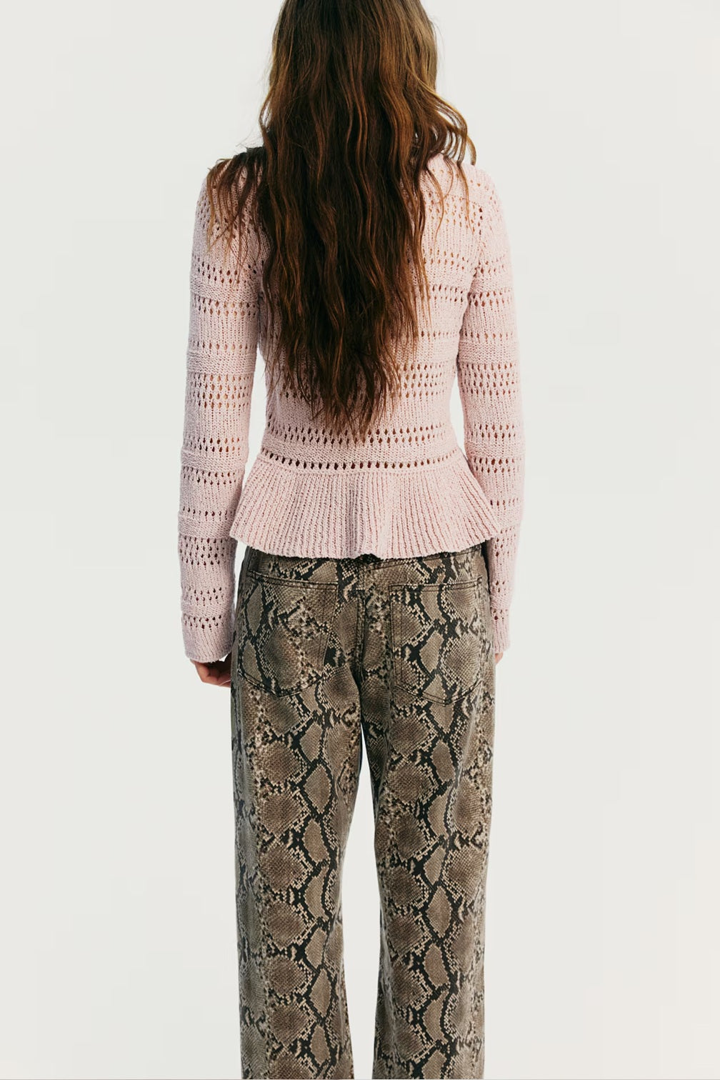 H&M Pointelle-Knit Peplum Jumper