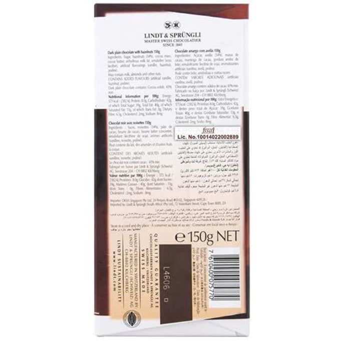 Lindt Les Grandes 34% Dark Hazelnut Chocolate 150 g