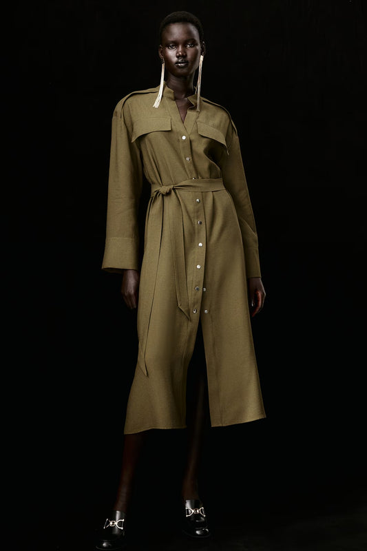 H&M Long Tie-Belt Dress
