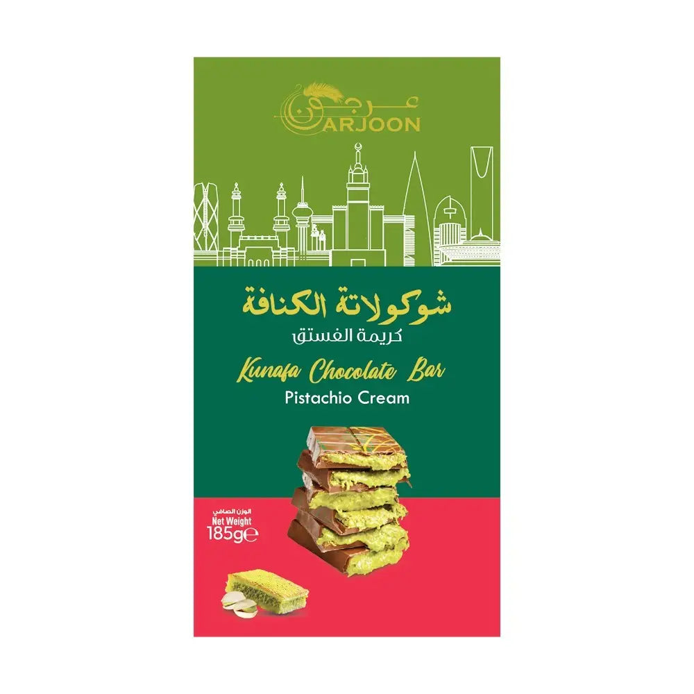 Arjoon Kunafa Pistachio Cream Chocolate Bar 185 g