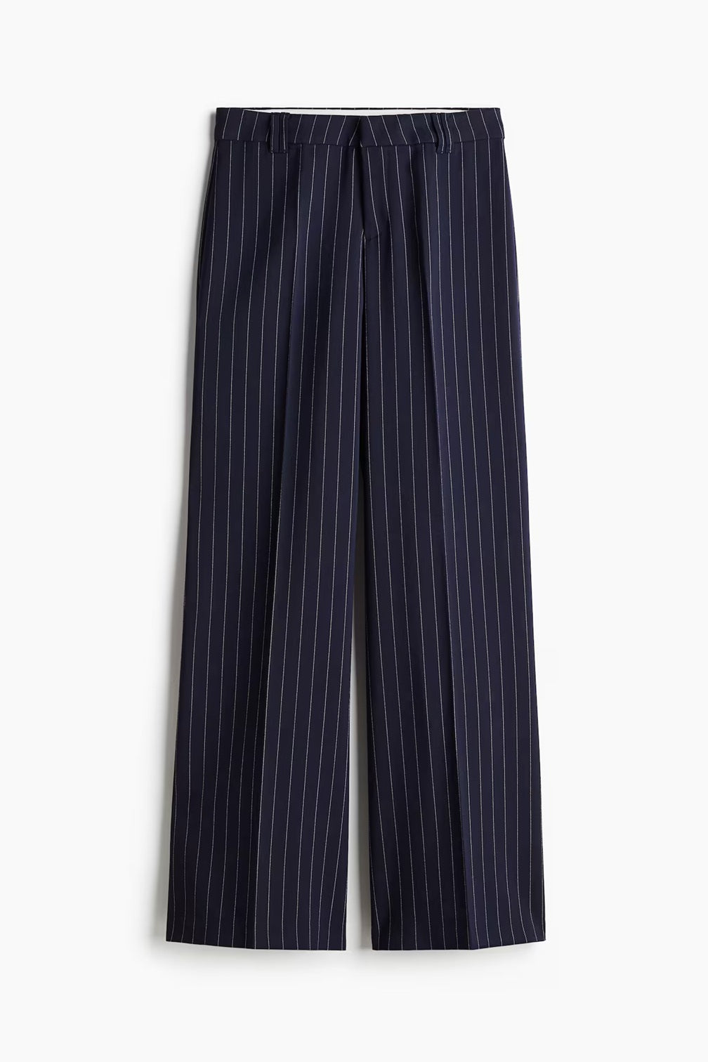 H&M Wide Tailored Trousers - Pinstripped