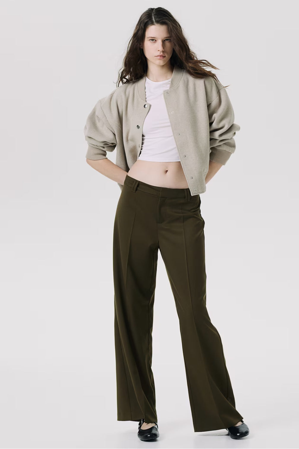 H&M Wide Tailored Trousers