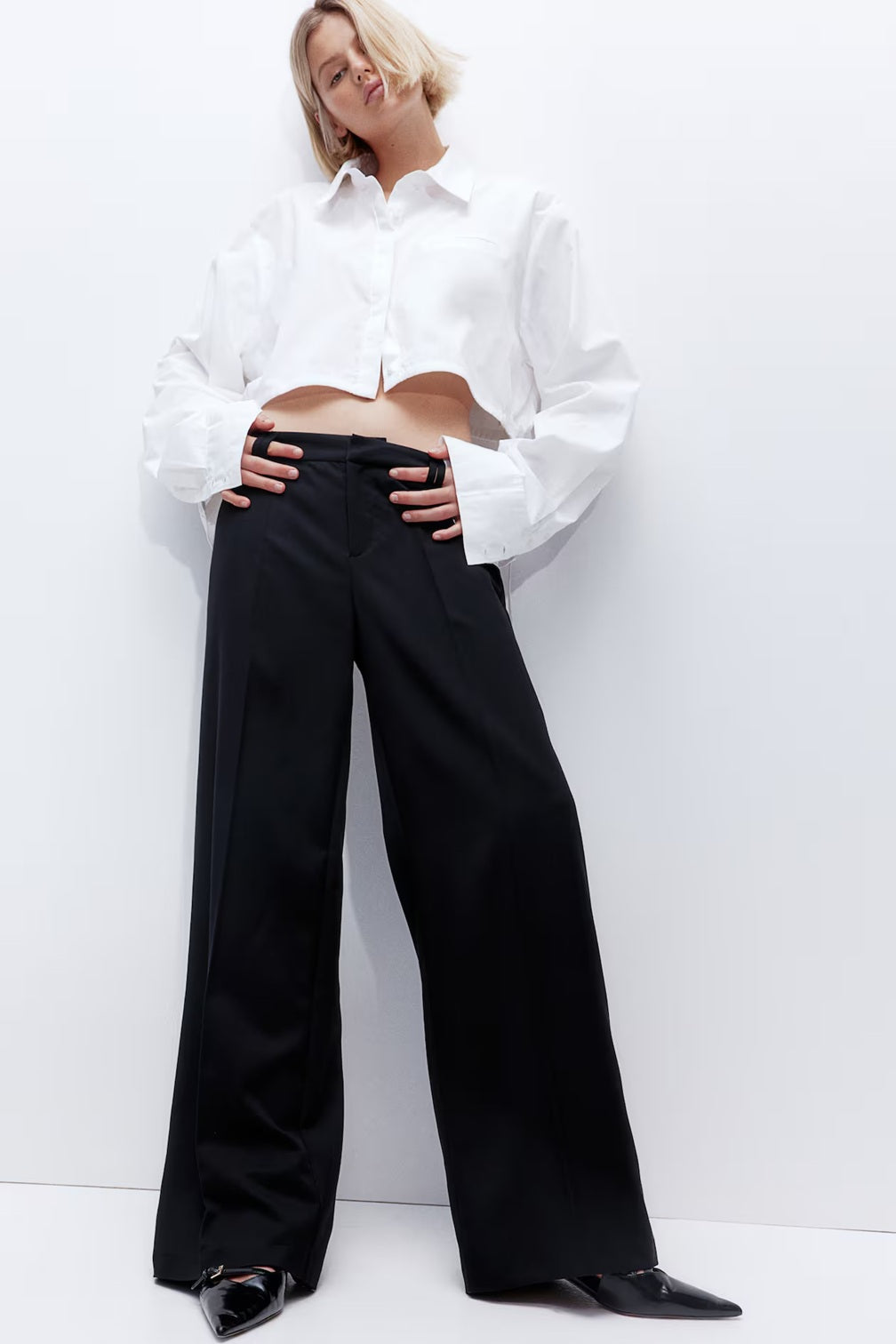 H&M Wide Tailored Trousers