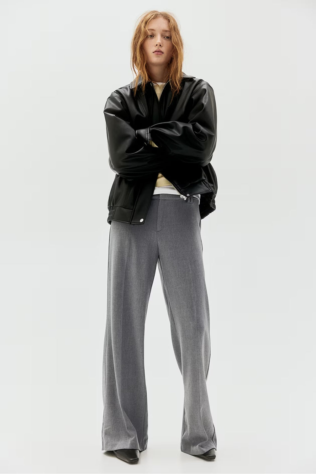 H&M Wide Tailored Trousers
